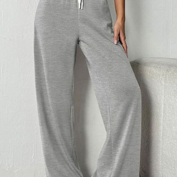 NINEXIS High-Rise Drawstring Loose Wide Leg Sweatpants Thumbnail