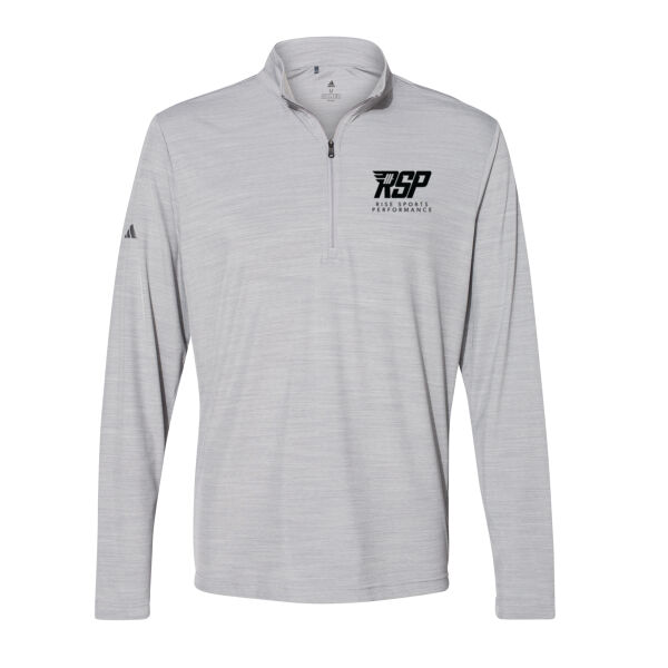 Adidas RISE Sports Performance Lightweight Mélange Quarter-Zip Pullover (Black Logo) Thumbnail