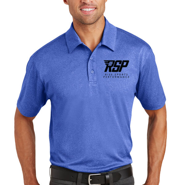 Port Authority RISE Sports Performance Trace Heather Polo (Black Logo) Thumbnail