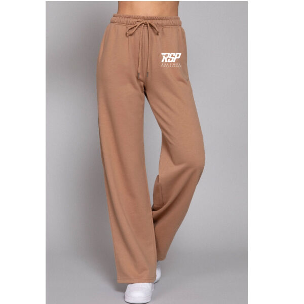 Active USA RISE Sports Performance Straight Leg Inner Fleece Jogger Pants (White Logo) Thumbnail