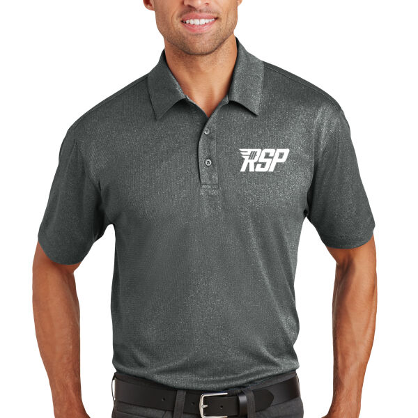Port Authority RISE Sports Performance Trace Heather Polo (White Logo) Thumbnail