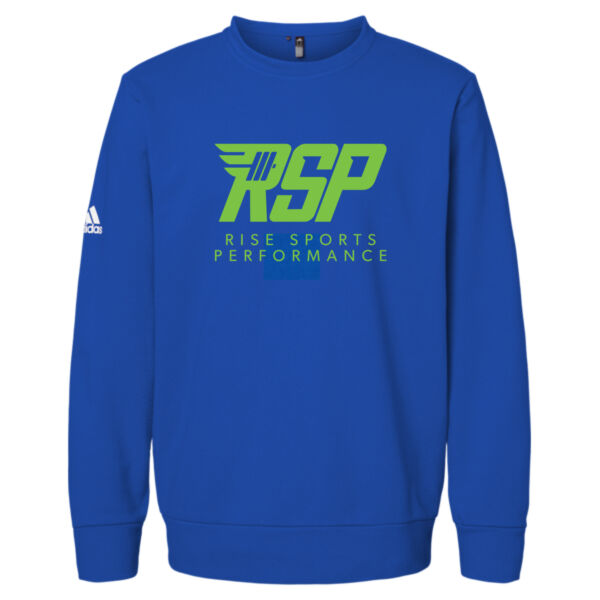 Adidas RISE Sports Performance Fleece Crewneck Sweatshirt (Green Logo) Thumbnail