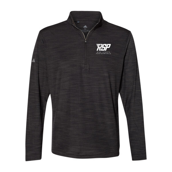 Adidas RISE Sports Performance Lightweight Mélange Quarter-Zip Pullover (White Logo) Thumbnail