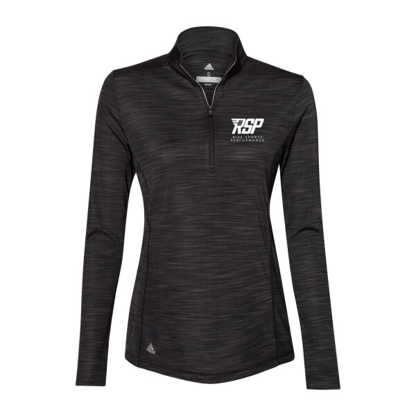 Adidas RISE Sports Performance Women's Lightweight Mélange Quarter-Zip Pullover (White Logo) Thumbnail
