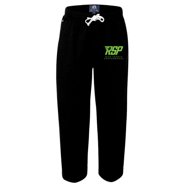 J. America RISE Sports Performance Premium Open-Bottom Sweatpants (Green Logo) Thumbnail
