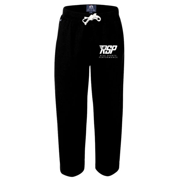 J. America RISE Sports Performance Premium Open-Bottom Sweatpants (White Logo) Thumbnail