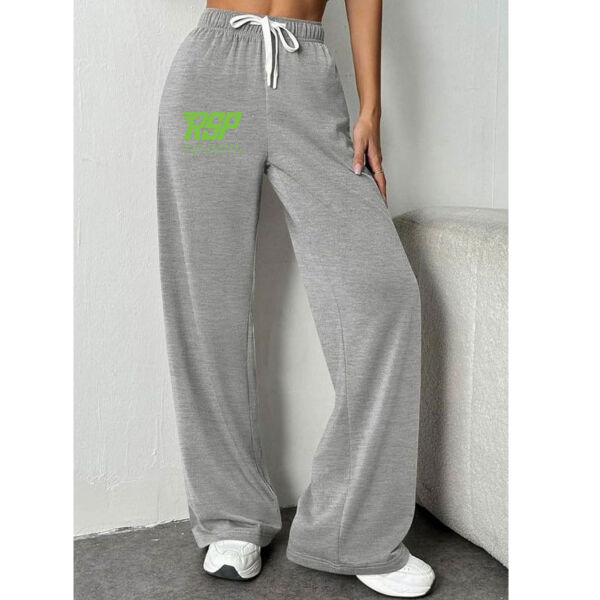 NINEXIS RISE Sports Performance High-Rise Drawstring Loose Wide Leg Sweatpants (Green Logo) Thumbnail