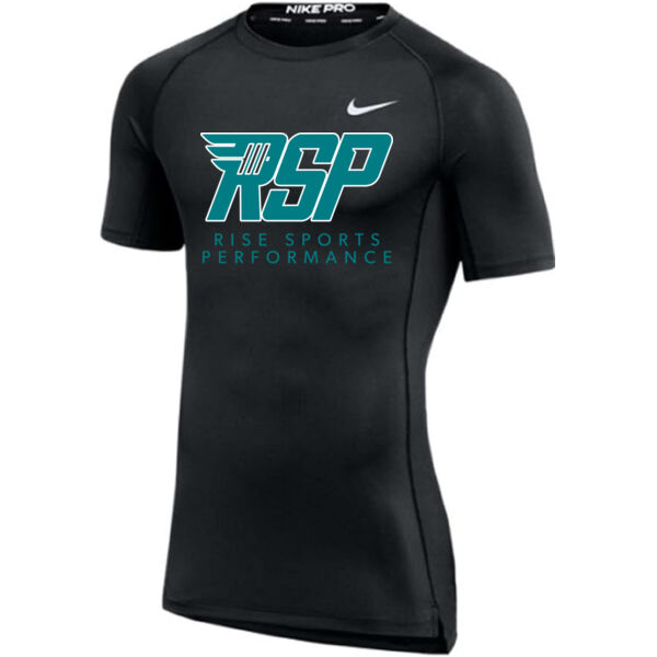 Nike RISE Sports Performance Mens Compression Short Sleeve Training Tee Thumbnail