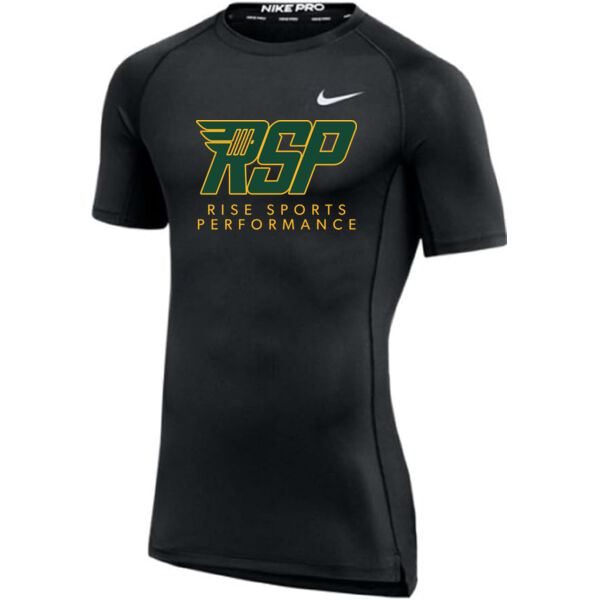 Nike RISE Sports Performance Mens Compression Short Sleeve Training Tee Thumbnail